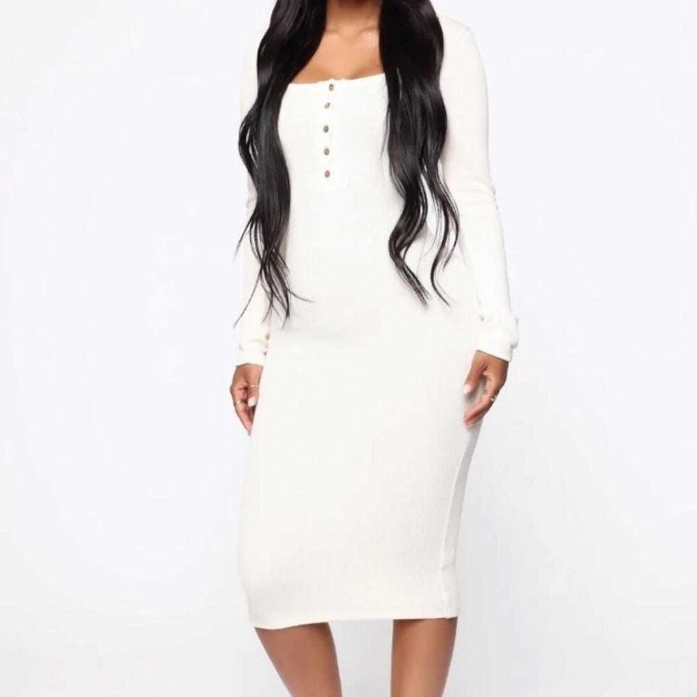 Fashion nova cream dress